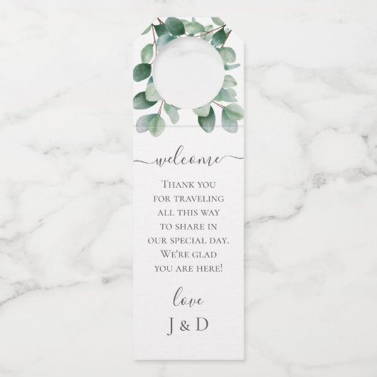 Eucalyptus Botanical Greenery  Wedding Flessenhanger (Achterkant)