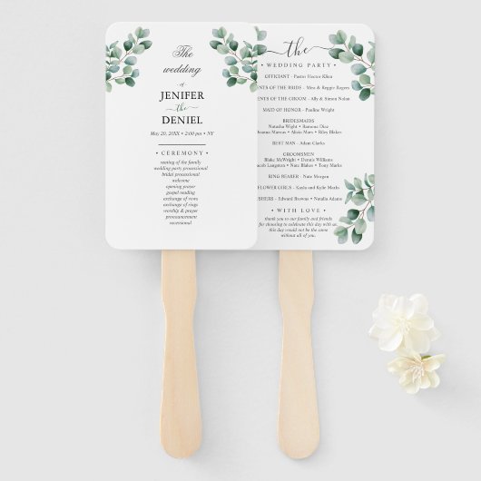 Eucalyptus Botanical Greenery  Wedding Handwaaier (Voorkant en achterkant)