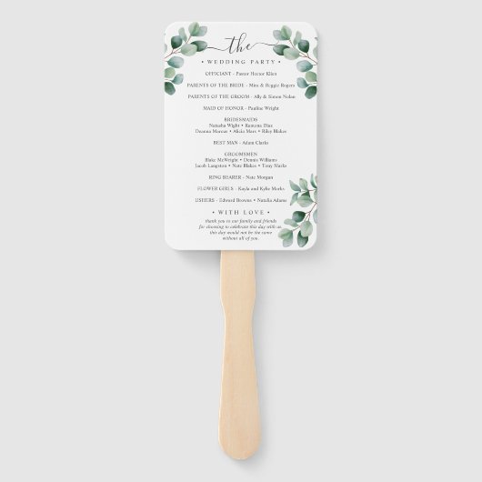 Eucalyptus Botanical Greenery  Wedding Handwaaier (Achterkant)