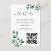 Eucalyptus Botanical Greenery Wedding Informatiekaartje (Voorkant)
