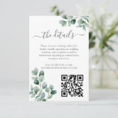 Eucalyptus Botanical Greenery Wedding Informatiekaartje (Staand voorkant)