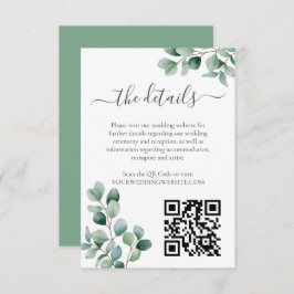 Eucalyptus Botanical Greenery Wedding Informatiekaartje