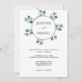 Eucalyptus Botanical Greenery Wedding Kaart