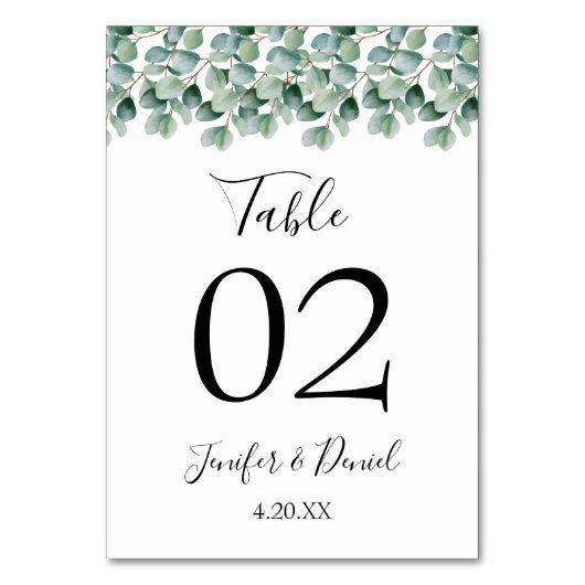 Eucalyptus Botanical Greenery Wedding Kaart (Achterkant)