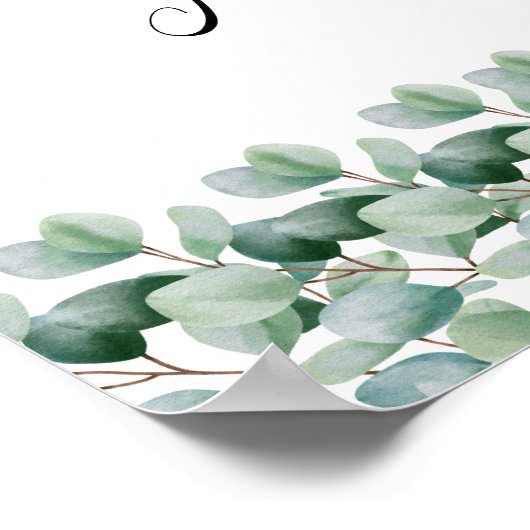 Eucalyptus Botanical Greenery  Wedding Poster (Hoek)