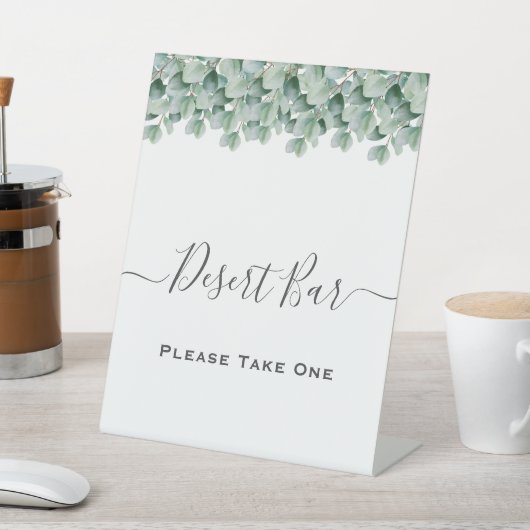 Eucalyptus Botanical Greenery Wedding Reclamebord Met Voetstuk (Insitu)