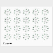 Eucalyptus Botanical Greenery Wedding Ronde Sticker (Vel)