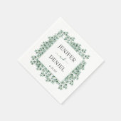 Eucalyptus Botanical Greenery  Wedding Servet (Hoek)