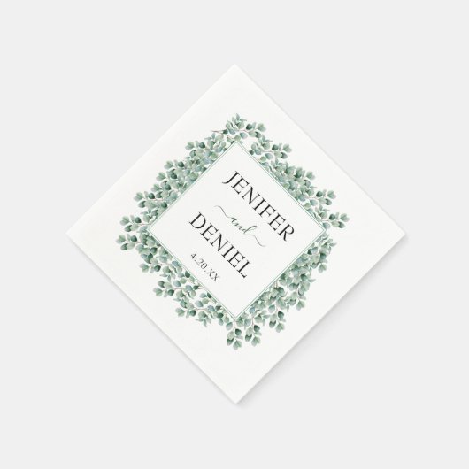 Eucalyptus Botanical Greenery Wedding Servet (Hoek)
