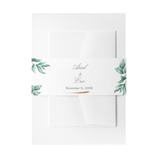 Eucalyptus Botanical Greenery Wedding Uitnodigingen Wikkel (Voorkant Voorbeeld)