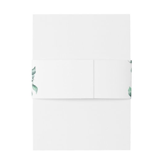 Eucalyptus Botanical Greenery Wedding Uitnodigingen Wikkel (Achterkant Voorbeeld)