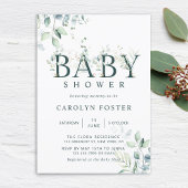 Eucalyptus Botanical Letter Baby shower Kaart