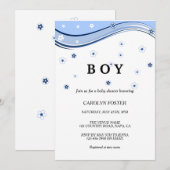 Eucalyptus Botanical Letter Boy Baby shower Invita Kaart (Voorkant / Achterkant)