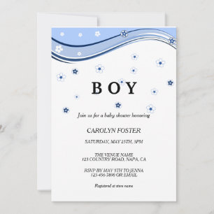 Eucalyptus Botanical Letter Boy Baby shower Invita Kaart