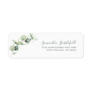 Eucalyptus Botanical Minimalist Return Address Etiket