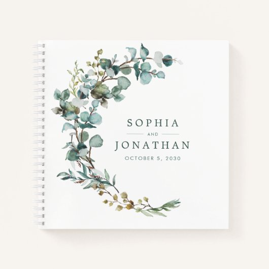 Eucalyptus Botanical Personalized Weddenschap Notitieboek (Voorkant)