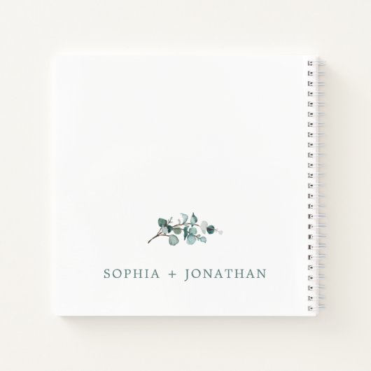 Eucalyptus Botanical Personalized Weddenschap Notitieboek (Achterkant)