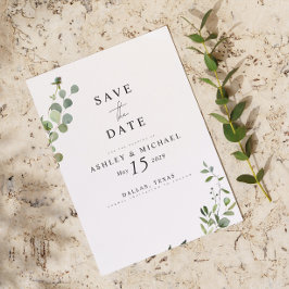 Eucalyptus Botanical QR Code Bruiloft Opslaan van  Save The Date