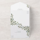 Eucalyptus Botanical Sage Green Meals Weddenschap All In One Uitnodiging (Buitenkant)