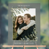 Eucalyptus Botanical Sage Green Photo Weddenschap Acryl Bord (Neutraal)