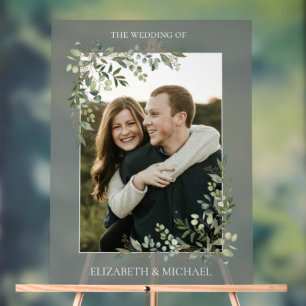 Eucalyptus Botanical Sage Green Photo Weddenschap Acryl Bord