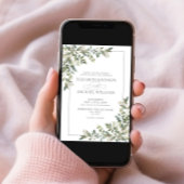 Eucalyptus Botanical Sage Green Script Weddenschap Kaart