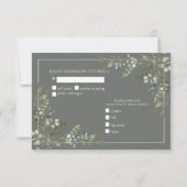 Eucalyptus Botanical Sage Green Script Weddenschap RSVP Kaartje (Achterkant)