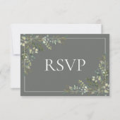 Eucalyptus Botanical Sage Green Script Weddenschap RSVP Kaartje (Voorkant)