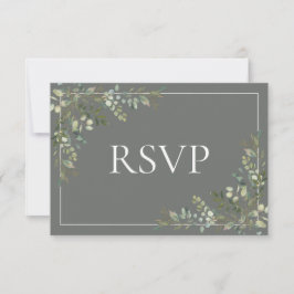 Eucalyptus Botanical Sage Green Script Weddenschap RSVP Kaartje