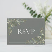 Eucalyptus Botanical Sage Green Script Weddenschap RSVP Kaartje (Staand voorkant)