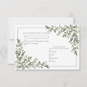 Eucalyptus Botanical Sage Green Script Weddenschap RSVP Kaartje (Achterkant)