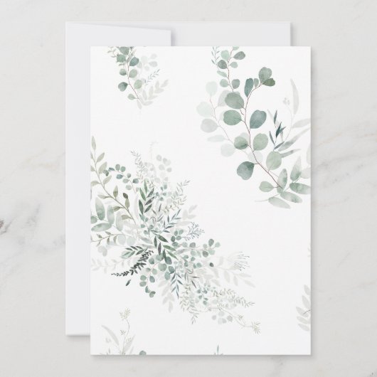 Eucalyptus Botanical Sage Green Wedding Bedankkaart (Achterkant)