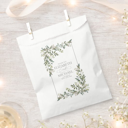 Eucalyptus Botanical Sage Green Wedding Bedankzakje (Geknipt)