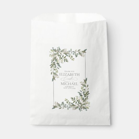 Eucalyptus Botanical Sage Green Wedding Bedankzakje (Voorkant)