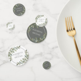 Eucalyptus Botanical Sage Green Wedding Confetti