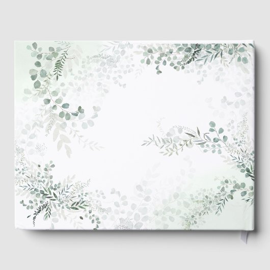 Eucalyptus Botanical Sage Green Wedding Gastenboek (Achterkant)