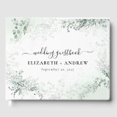 Eucalyptus Botanical Sage Green Wedding Gastenboek (Voorkant)