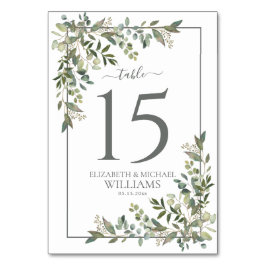 Eucalyptus Botanical Sage Green Wedding Kaart