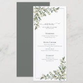 Eucalyptus Botanical Sage Green Wedding Menu (Voorkant / Achterkant)