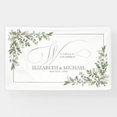 Eucalyptus Botanical Sage Green Wedding Spandoek (Horizontaal)
