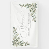 Eucalyptus Botanical Sage Green Wedding Spandoek (Verticaal)