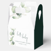 Eucalyptus Botanical Script Baby shower Bedankdoosjes (Geopend)