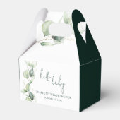 Eucalyptus Botanical Script Baby shower Bedankdoosjes (Voorkant Zijde)