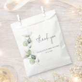 Eucalyptus Botanical Script Baby shower Dank u Bedankzakje (Geknipt)