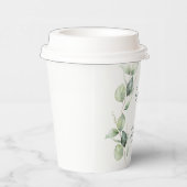 Eucalyptus Botanical Script Baby shower Papieren Bekers (Rechts)