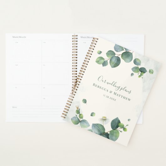 Eucalyptus Botanical Script Greenery Wedding Planner (Display)