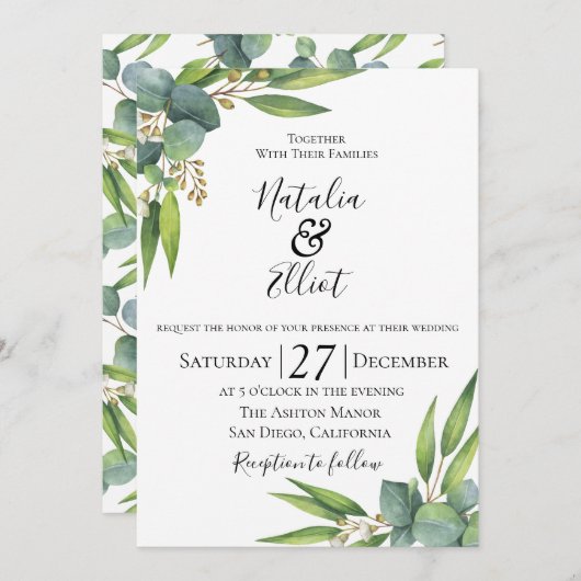 Eucalyptus Botanical Weddenschap Kaart (Voorkant / Achterkant)