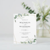 Eucalyptus Botanical Wedding Briefkaart (Staand voorkant)