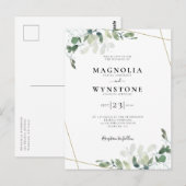 Eucalyptus Botanical Wedding Briefkaart (Voorkant / Achterkant)