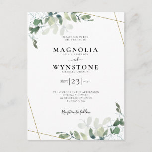 Eucalyptus Botanical Wedding Briefkaart
